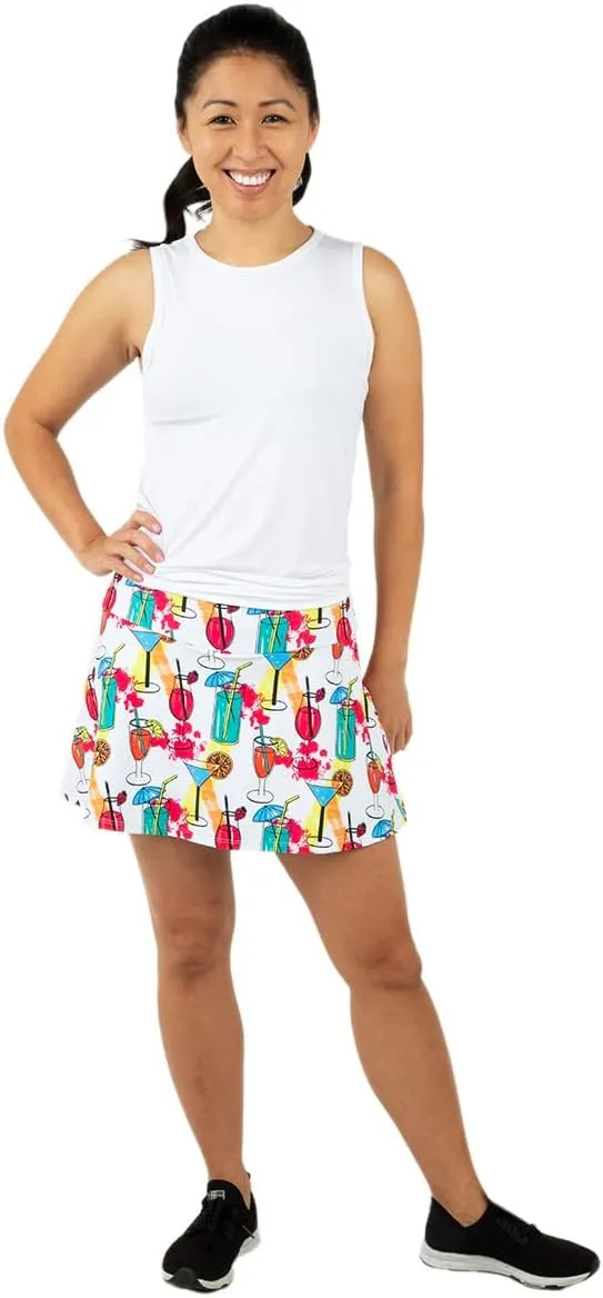 | Cocktails on The Court Tennis Skirt | Pickleball Skirt/Skort with White Shorts