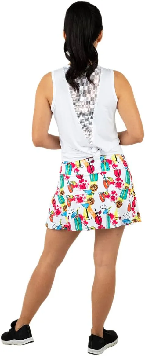 | Cocktails on The Court Tennis Skirt | Pickleball Skirt/Skort with White Shorts