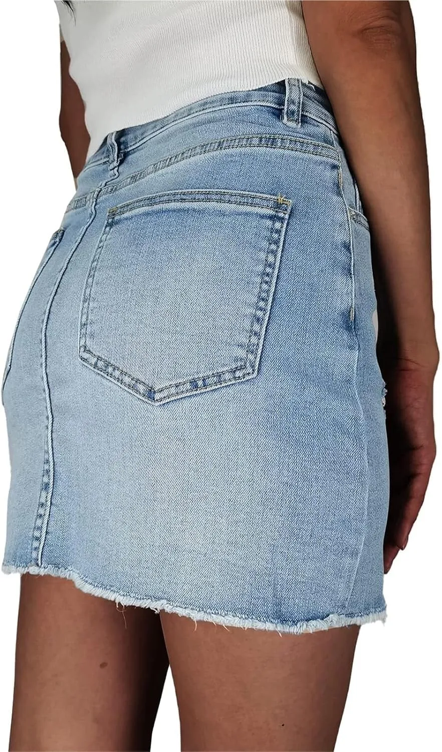 2025 Trendy High-Waisted Rip Denim Mini Skirt for Women Perfect Summer Jean Shorts