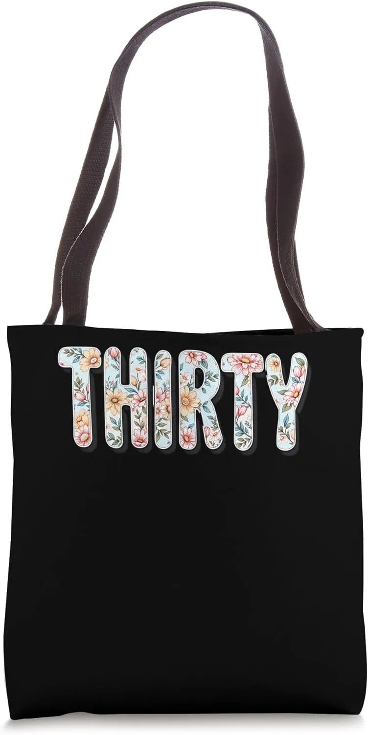 30 Years Old Vintage 30th Birthday Tee Wildflower Women Tote Bag