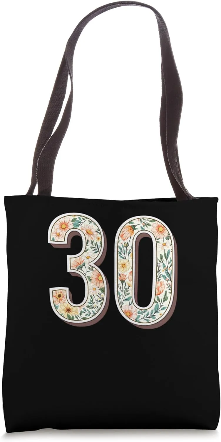 30 Years Old Vintage 30th Birthday Tee Wildflower Women Tote Bag