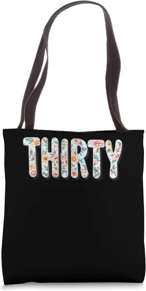 30 Years Old Vintage 30th Birthday Tee Wildflower Women Tote Bag