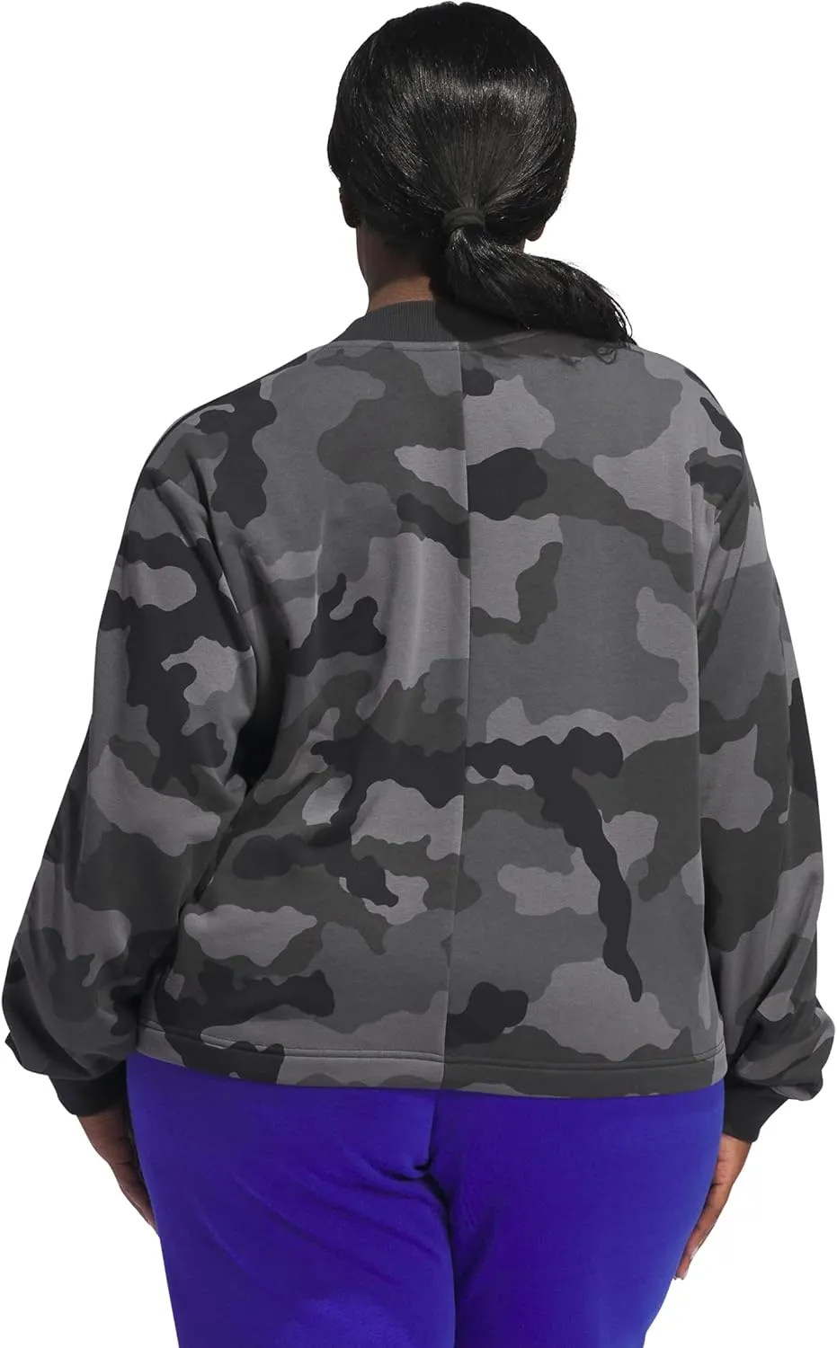 adidas Women's Plus Size Essentials 3 Stripes Camouflage Printed Cropped Sweatshirt
