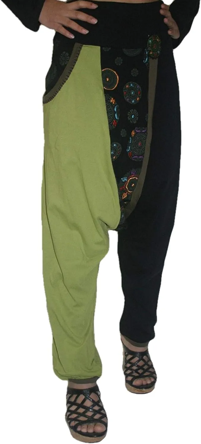Agan Traders Womens Bohemian Funky Hippie Knit Cotton Harem Pant Trouser