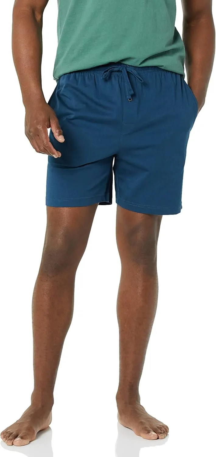 Amazon Essentials Men's 7" Cotton Knit Pajama Shorts, Pack of 2