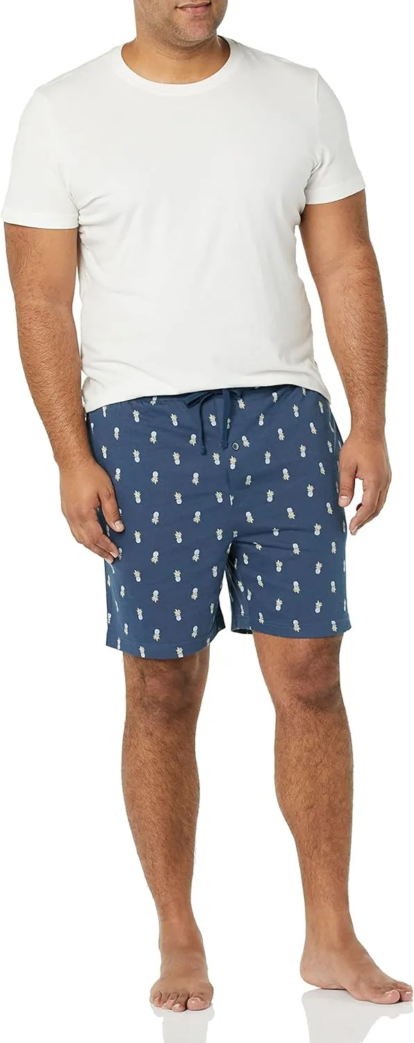 Amazon Essentials Men's 7" Cotton Knit Pajama Shorts, Pack of 2