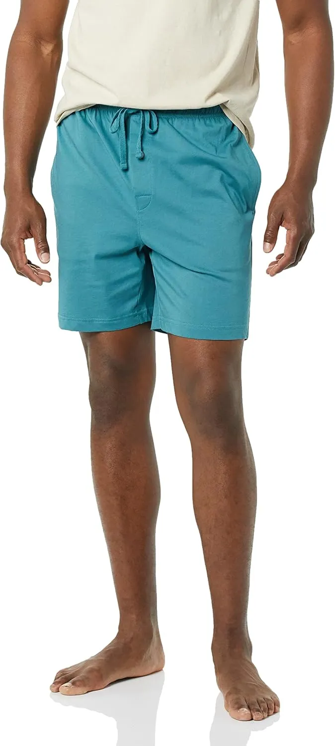 Amazon Essentials Men's 7" Cotton Knit Pajama Shorts, Pack of 2