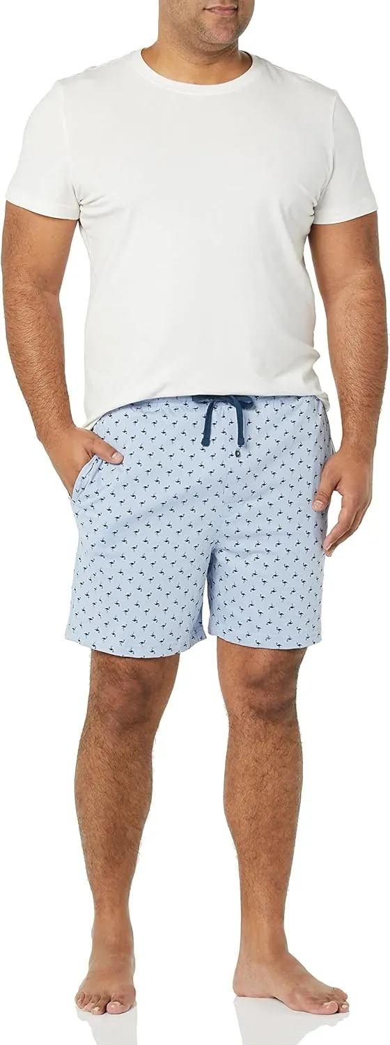 Amazon Essentials Men's 7" Cotton Knit Pajama Shorts, Pack of 2