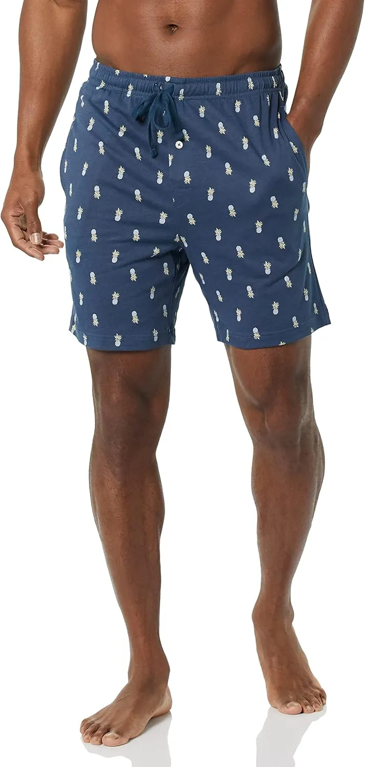 Amazon Essentials Men's 7" Cotton Knit Pajama Shorts, Pack of 2