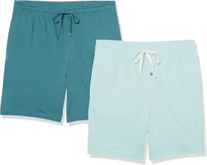 Amazon Essentials Men's 7" Cotton Knit Pajama Shorts, Pack of 2