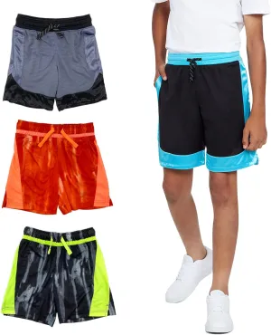 Andrew Scott Boys 3 Pack Active Performance Mesh Style Basketball Sport Shorts