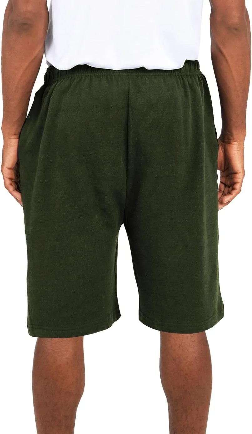 Andrew Scott Mens Cotton Knit Athletic Gym Shorts | Work Out Jogger Sweat Shorts with Drawstring & Pockets - Pack of 3