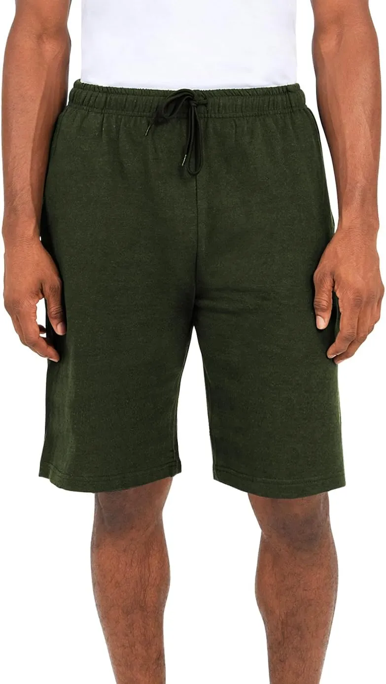 Andrew Scott Mens Cotton Knit Athletic Gym Shorts | Work Out Jogger Sweat Shorts with Drawstring & Pockets - Pack of 3
