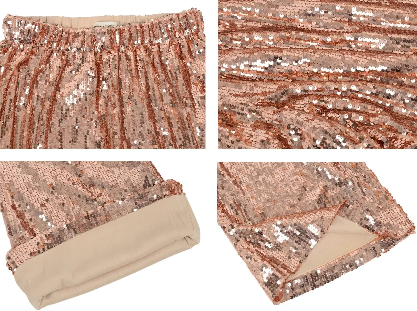 Anna-Kaci Women's Elastic Waist Sparkly Sequin 70's Disco Wide Leg Flare Palazzo Pants