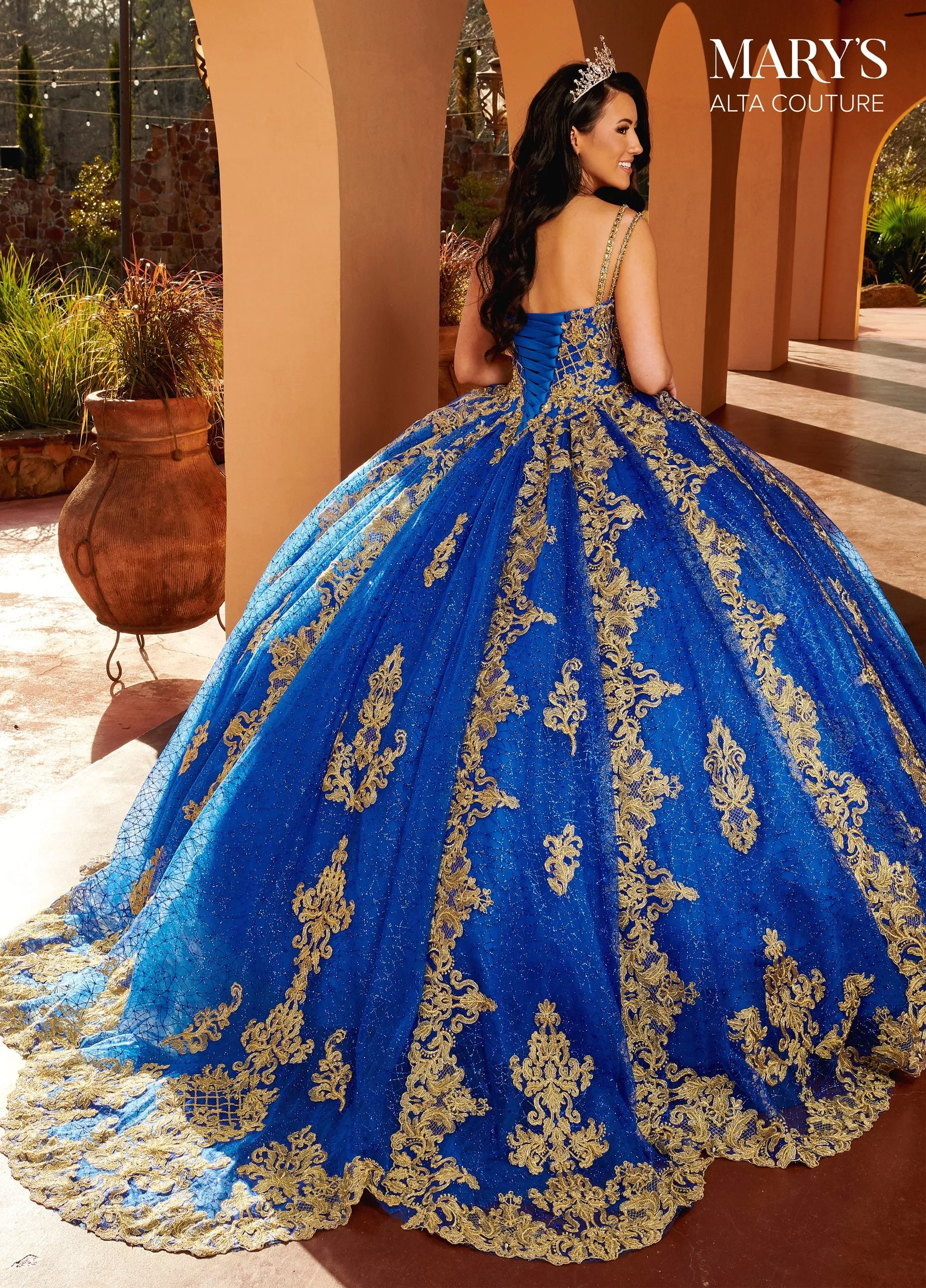 Applique Glitter Quinceanera Dress by Alta Couture MQ3091