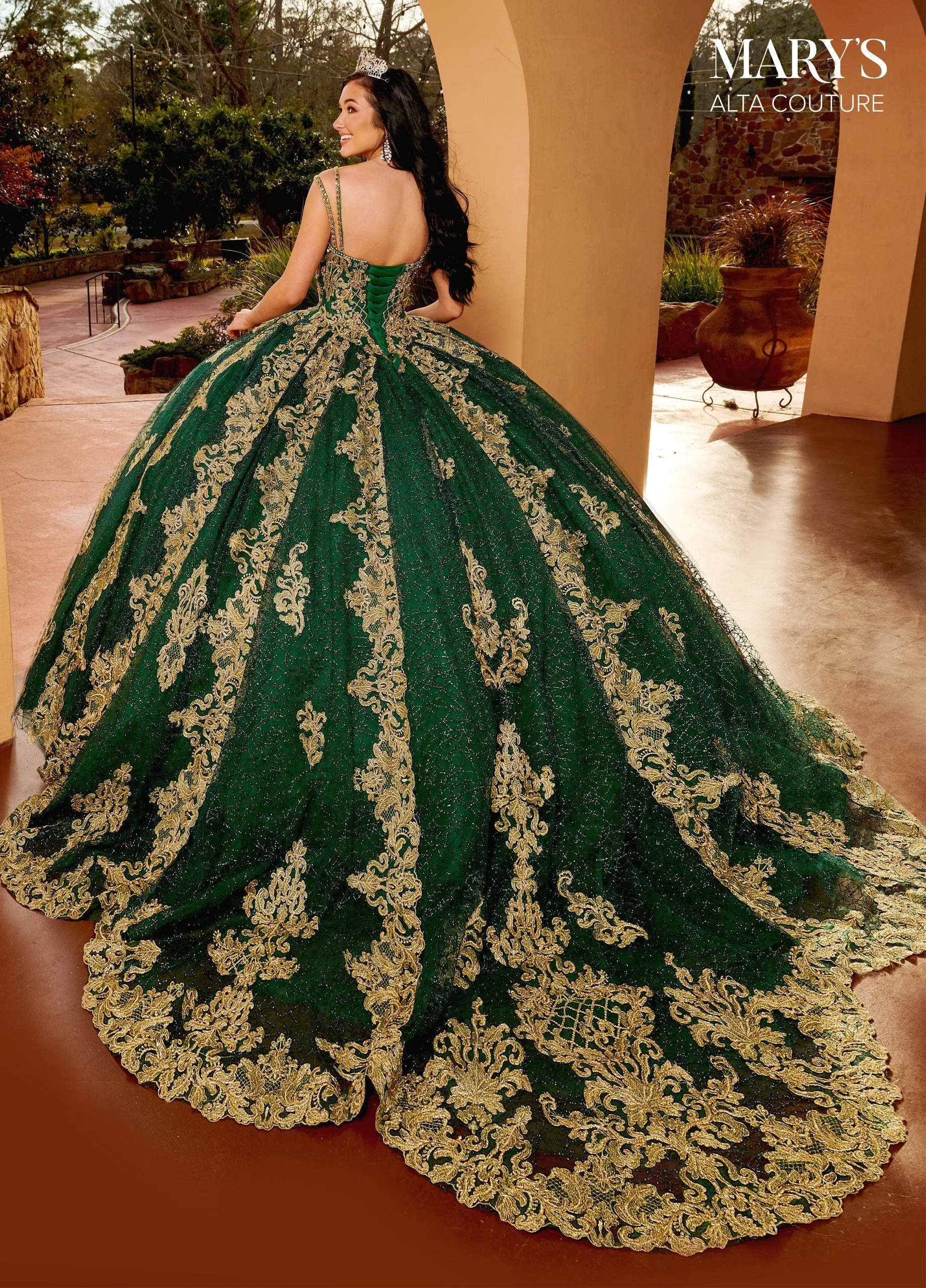 Applique Glitter Quinceanera Dress by Alta Couture MQ3091