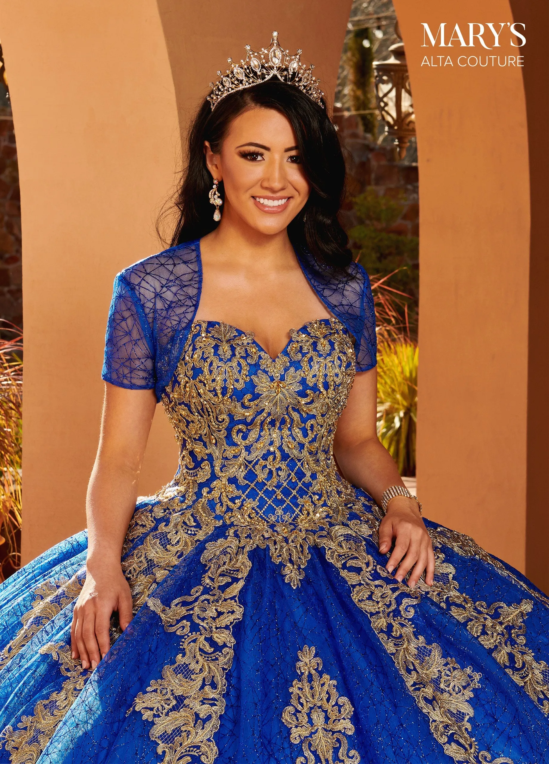 Applique Glitter Quinceanera Dress by Alta Couture MQ3091