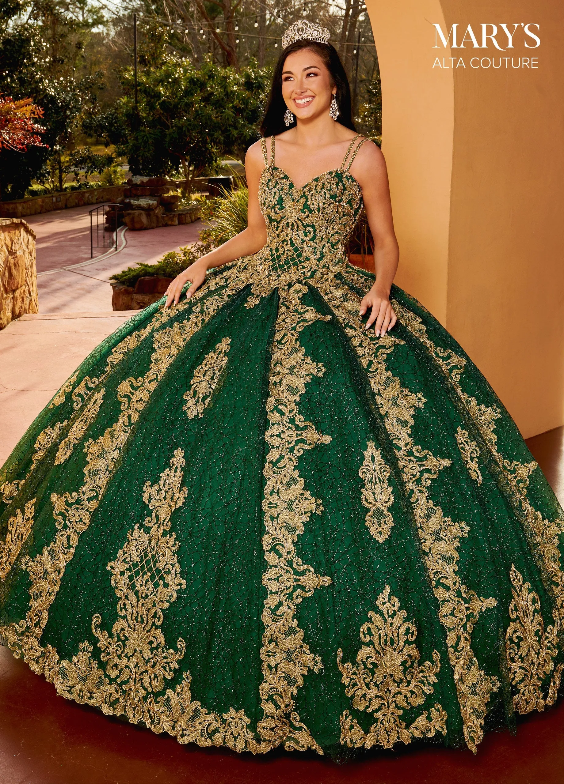 Applique Glitter Quinceanera Dress by Alta Couture MQ3091