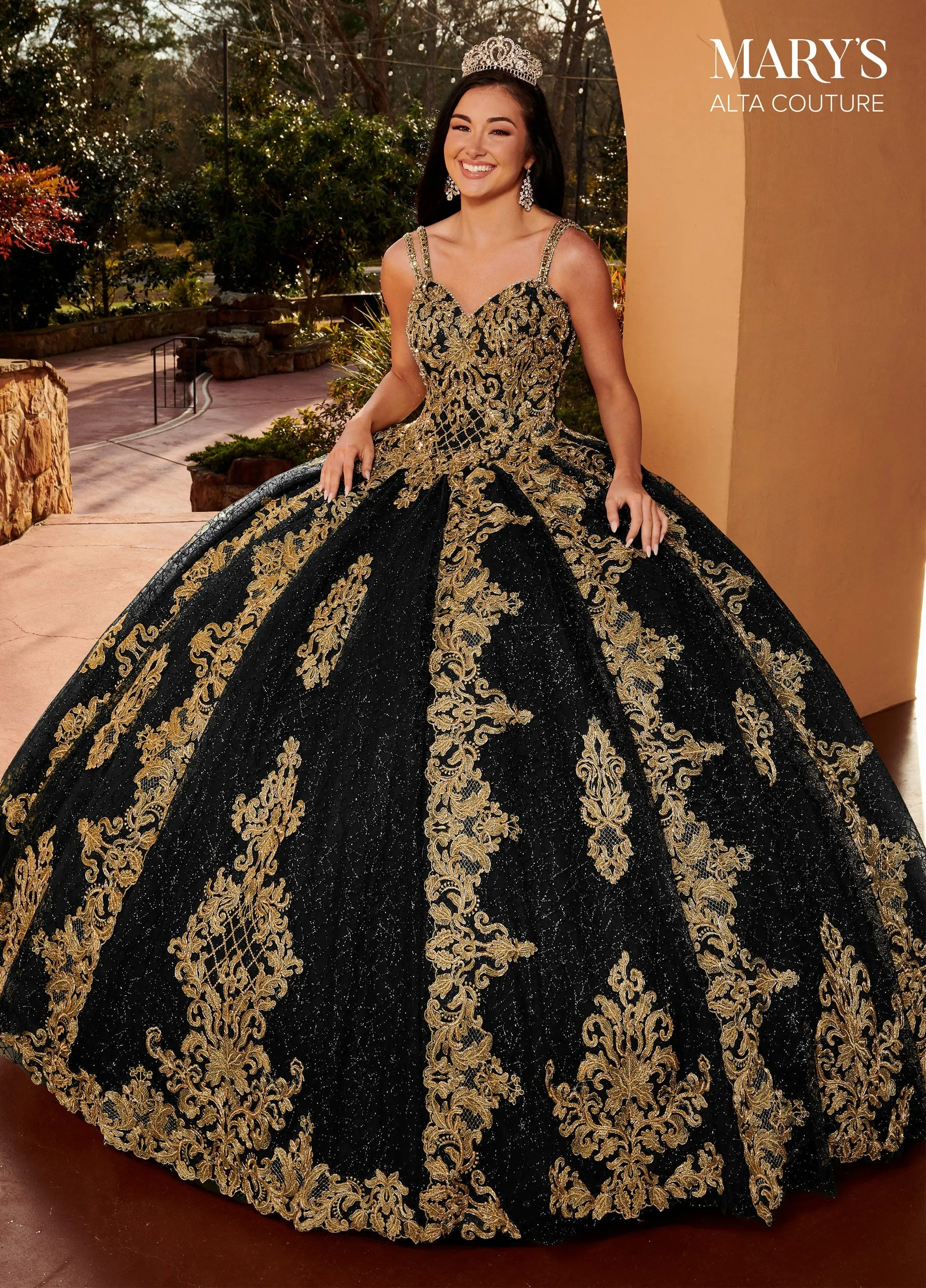 Applique Glitter Quinceanera Dress by Alta Couture MQ3091