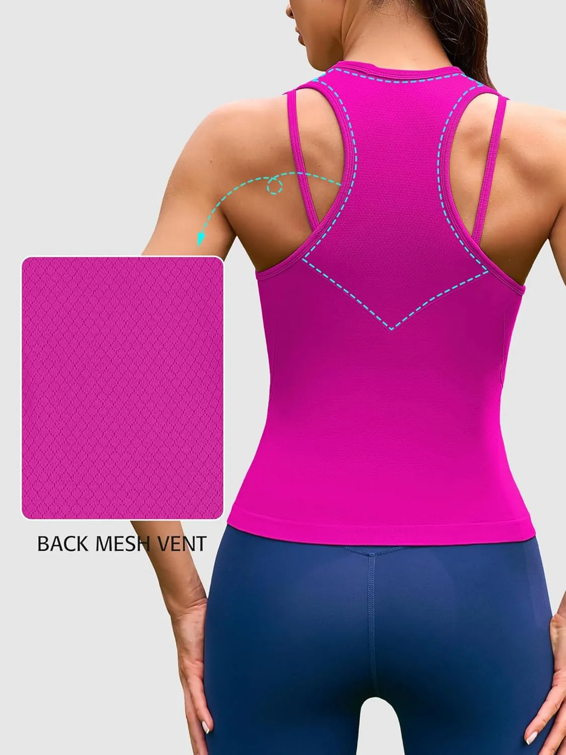 ATTRACO Cropped Workout Tops for Women Tight Side Ruched Tank Tops Built in Bra Athletic Yoga Gym Top