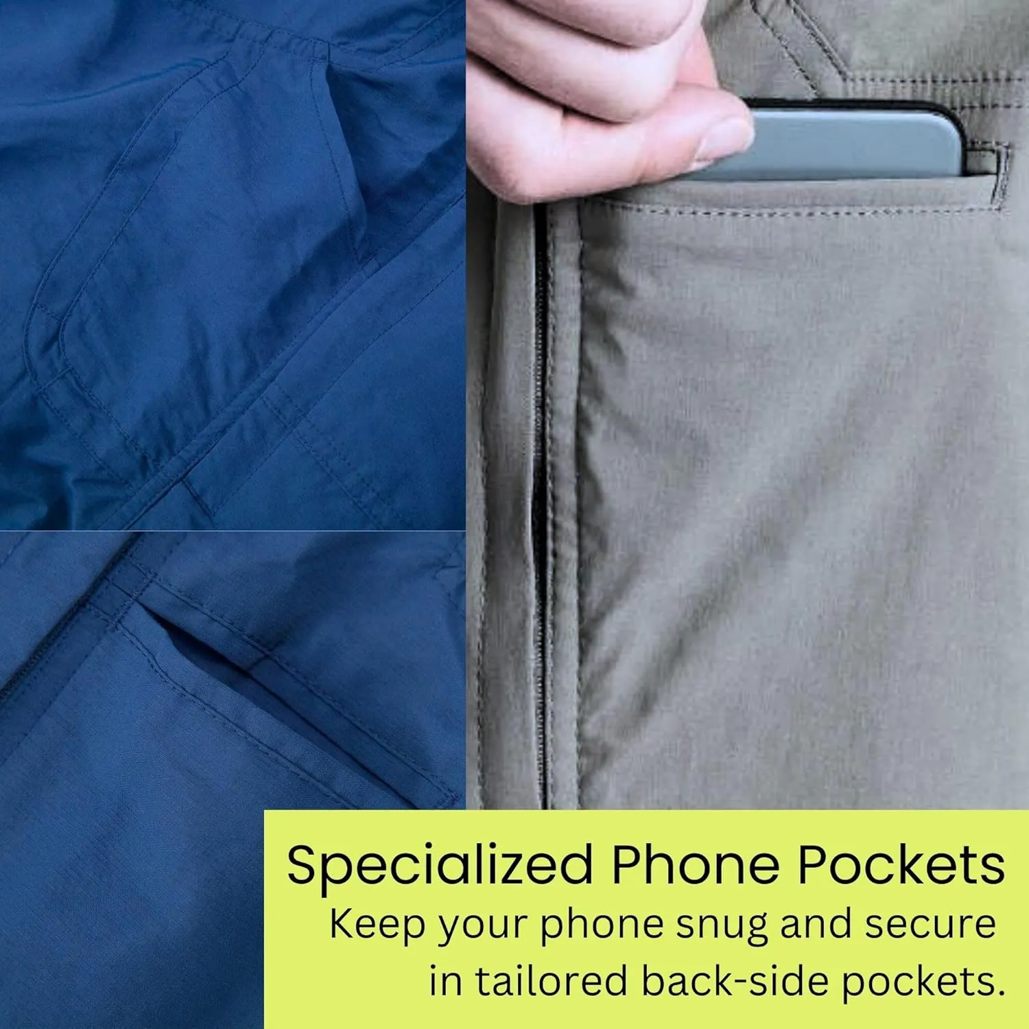A.WAVE Men's Multi-Pockets Drawstring Elastic Waist Cargo Shorts Relaxed fit 11 inch Inseam Below Knee Quick Dry