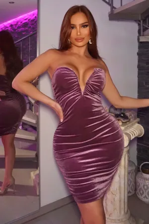 Bad Reputation Velvet Mini Dress  - Plum