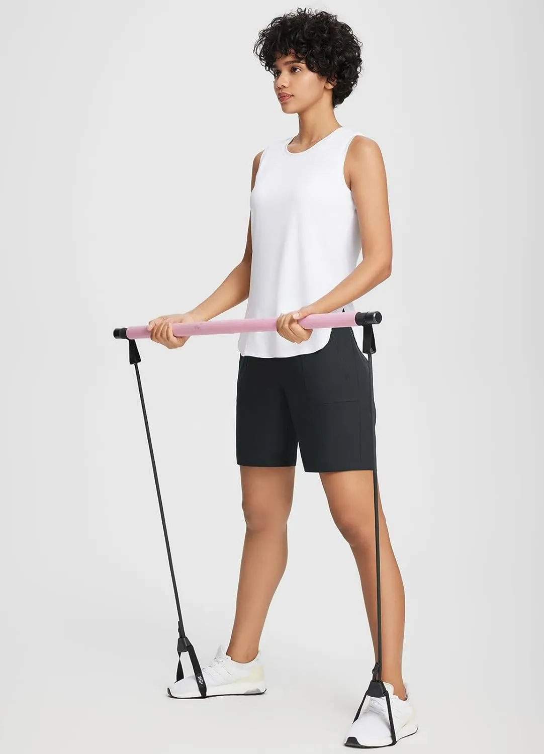 baleaf 7'' Long Athletic Shorts for Women Running High Waisted Quick Dry Workout Bermuda Soft Zipper Pockets UPF 50 