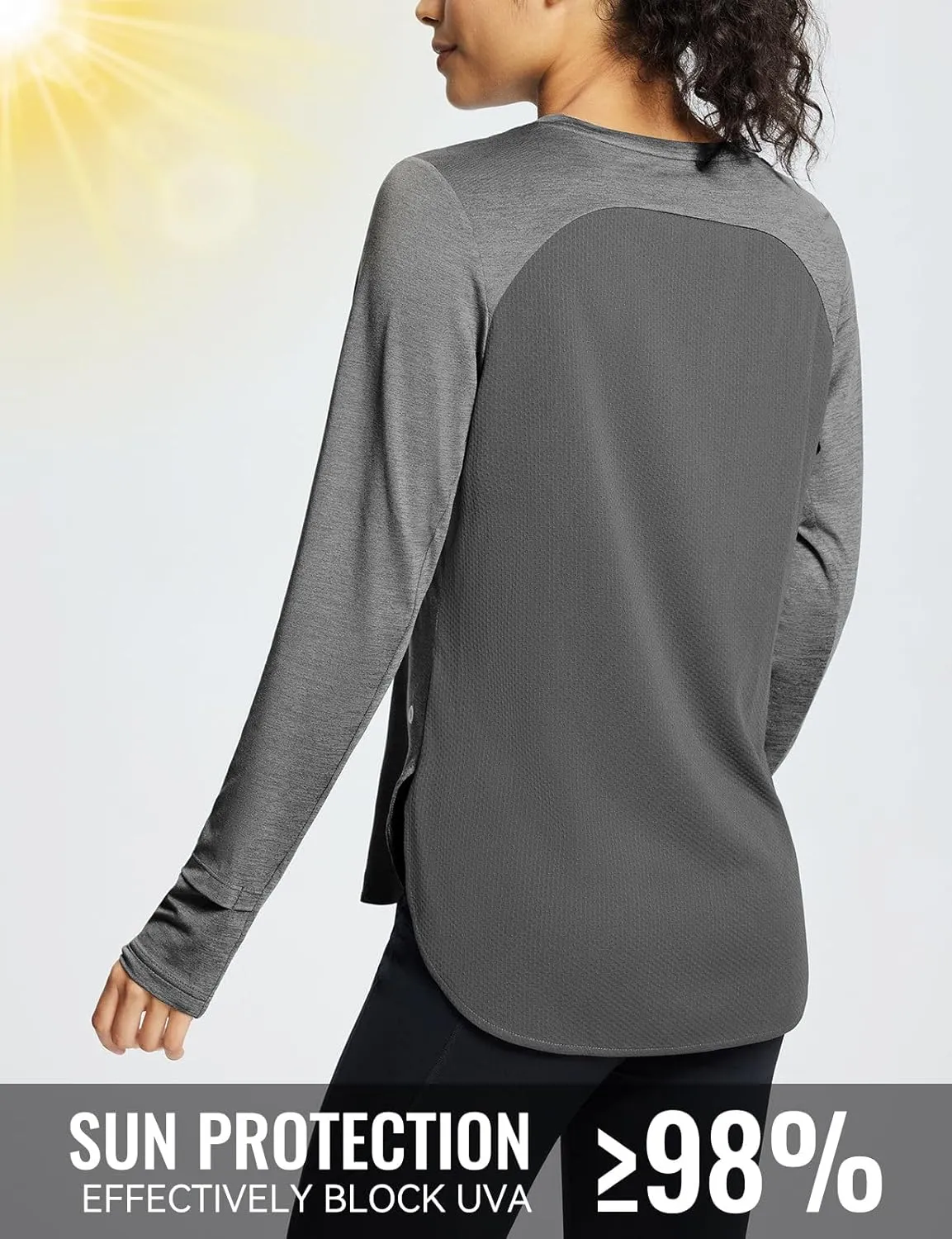 baleaf Long Sleeve Workout Tops for Women Running Athletic Shirts Active Quick Dry Lightweight Moisture Wicking