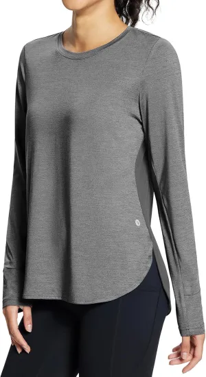 baleaf Long Sleeve Workout Tops for Women Running Athletic Shirts Active Quick Dry Lightweight Moisture Wicking