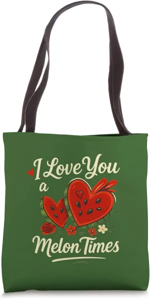 Beautiful I Love You a Melon Times Romantic Fruit Pun Art Tote Bag
