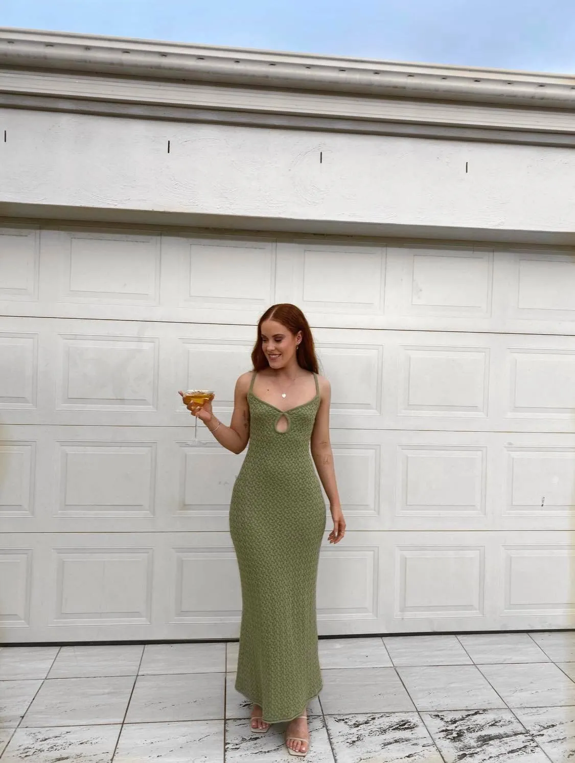 Bec   Bridge - Effie Knit Key Maxi Dress in Sage
