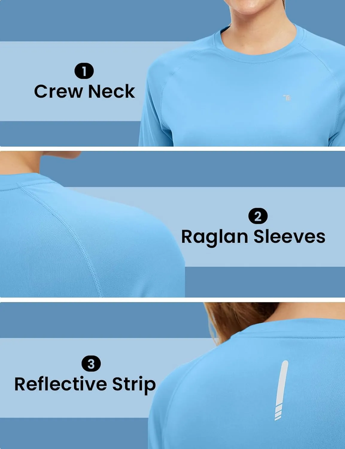 BGOWATU Women's Long Sleeve UPF 50  Sun Shirts Lightweight Workout Active Tops Quick Dry Swim Athletic Workout Rash Guard