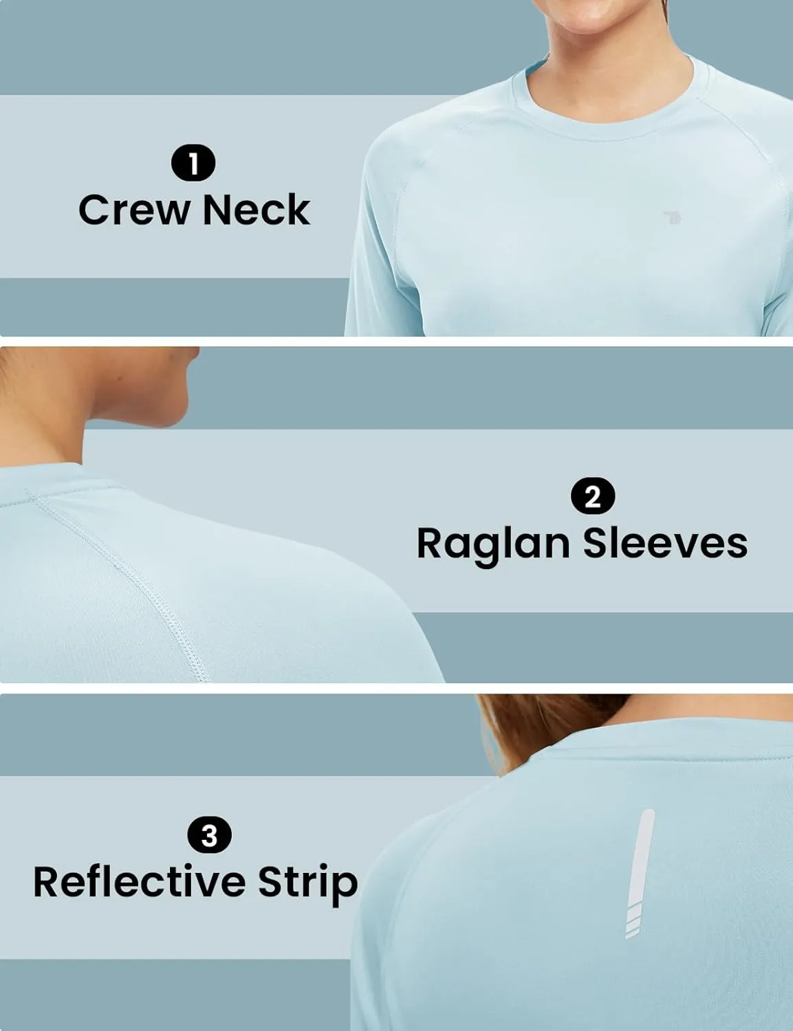 BGOWATU Women's Long Sleeve UPF 50  Sun Shirts Lightweight Workout Active Tops Quick Dry Swim Athletic Workout Rash Guard