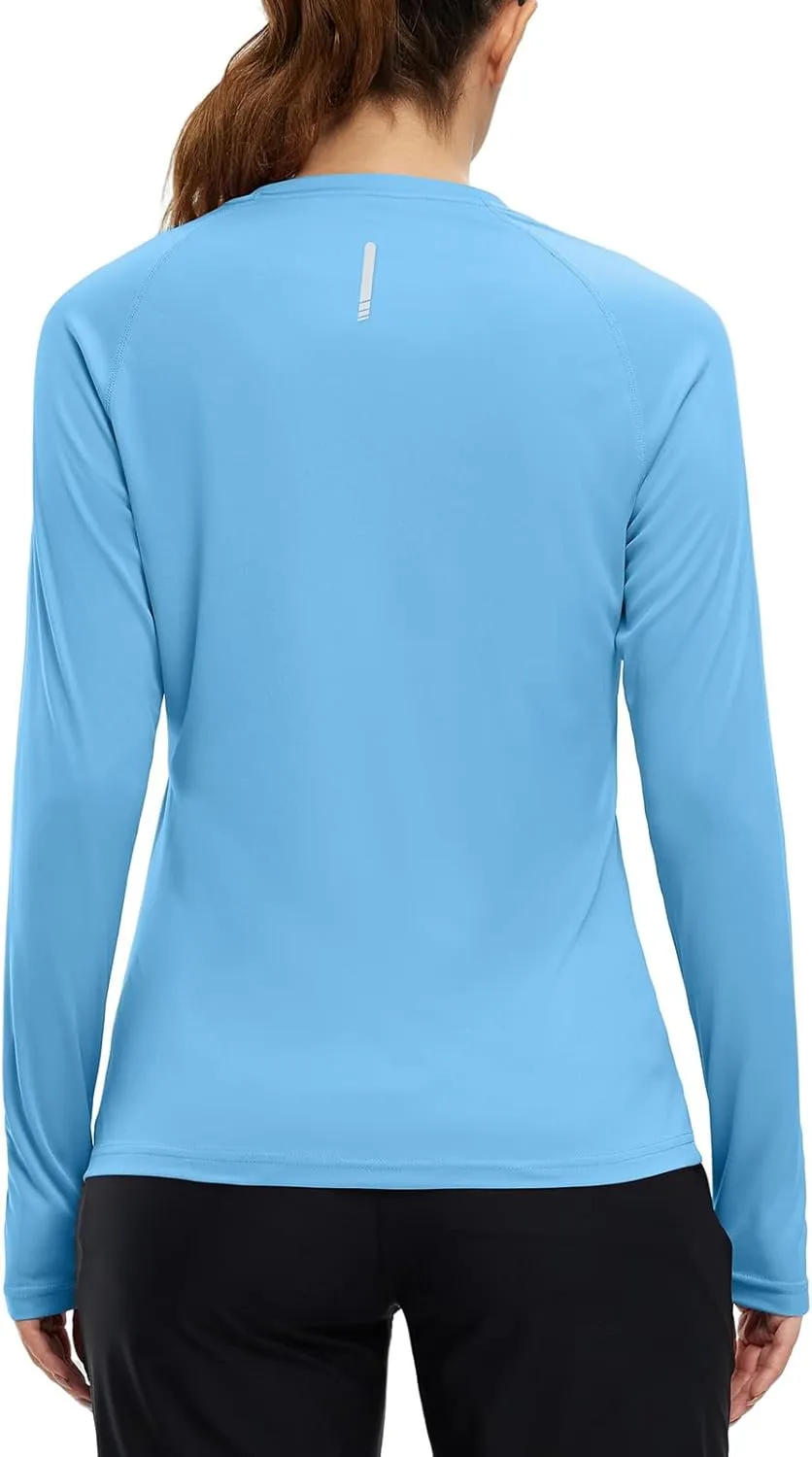 BGOWATU Women's Long Sleeve UPF 50  Sun Shirts Lightweight Workout Active Tops Quick Dry Swim Athletic Workout Rash Guard