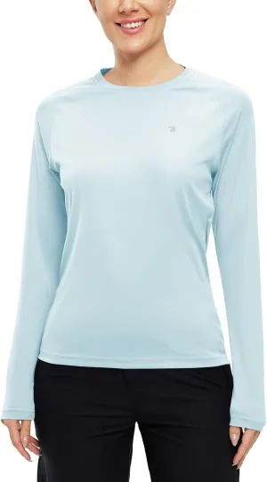 BGOWATU Women's Long Sleeve UPF 50  Sun Shirts Lightweight Workout Active Tops Quick Dry Swim Athletic Workout Rash Guard
