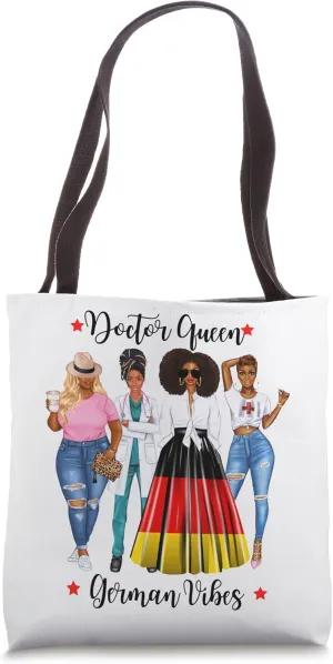 Black German Doctor Afro Black History Month Surgeon Flag Tote Bag
