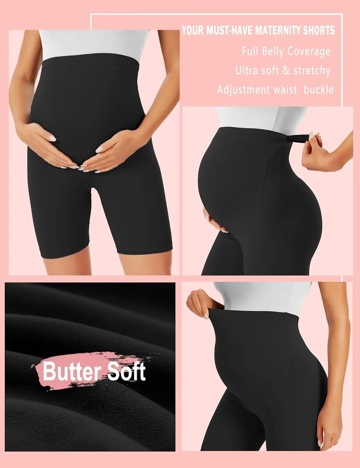 BONVIGOR Maternity Shorts Over The Belly-5" Biker Workout Yoga Active Athletic Pregnancy Short Pants Lounge Pajama