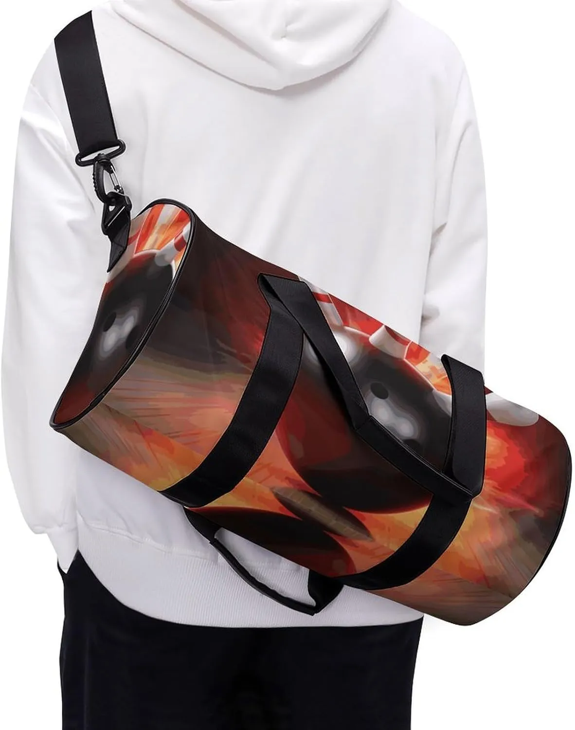 Bowling Ball Gym Bag Small Travel Duffle Bag with Compartment Carry On Weekender Bag for Women Men
