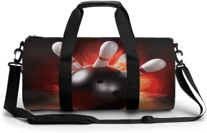 Bowling Ball Gym Bag Small Travel Duffle Bag with Compartment Carry On Weekender Bag for Women Men