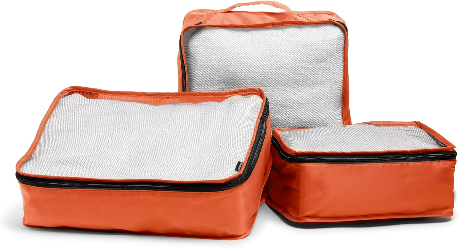 Brookstone Packing Cubes - 6 Piece Compression Packing Cubes for Travel - Tear Resistant Travel Essentials Bag Organizer Set, Orange