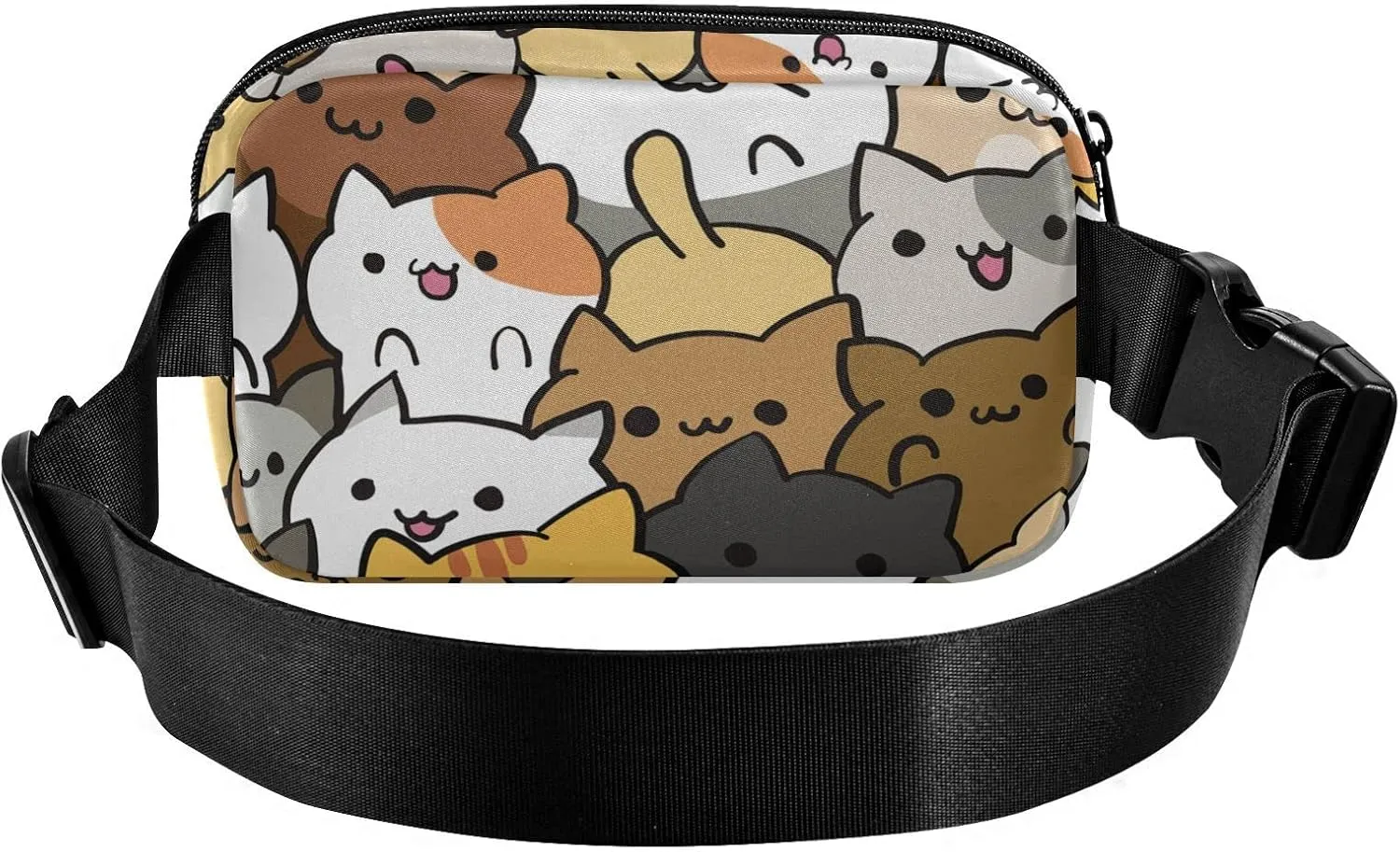 Cat Belt Bag Mini Fanny Pack for Women with Adjustable Strap Waterproof Waist Pouch Small Crossbody Bags for Running Cycling Traveling Hiking