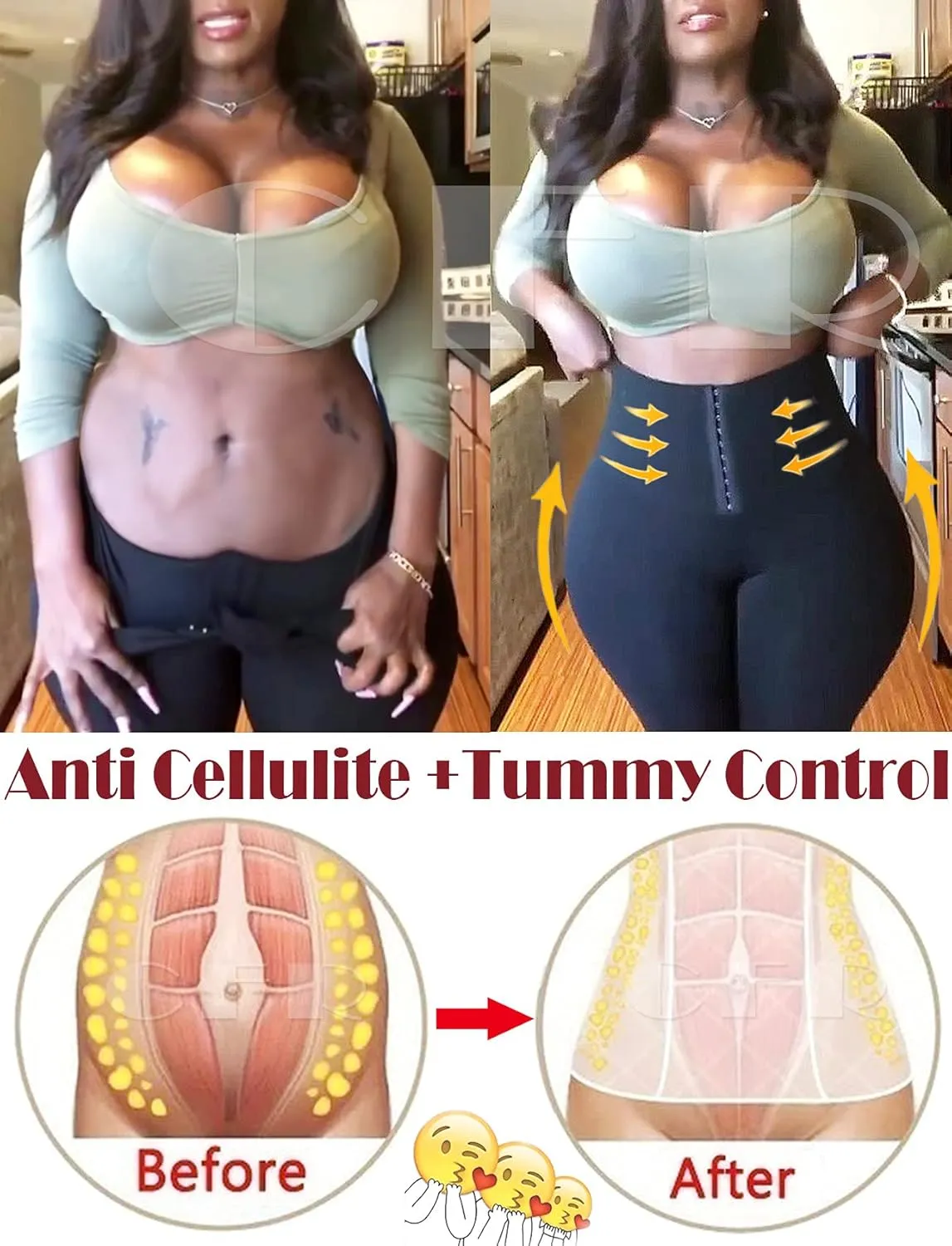 CFR Womens Breasted Corset Workout Leggings High Waist Tummy Control Body Shaper Yoga Pants