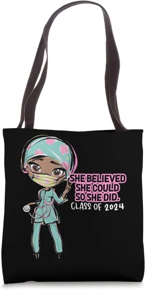 Class of 2024 Black Doctor Physician Medical HBCU Daughter Tote Bag