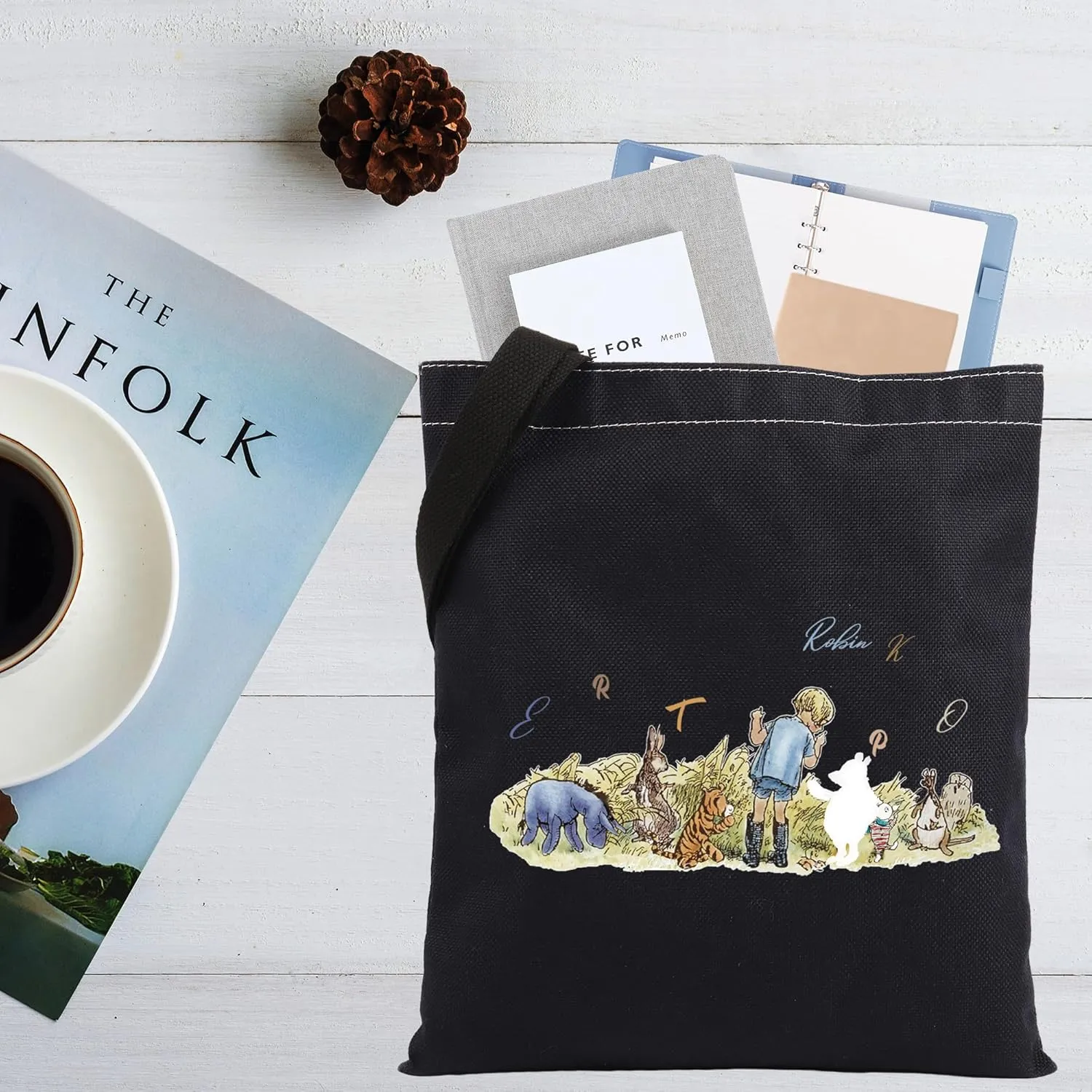 CMNIM Bear Tote Bag HAW Signs Inspired Tote Po-h Pigle- Tige- Rabbit Bear Merch Gift Friendship Shoulder Bag