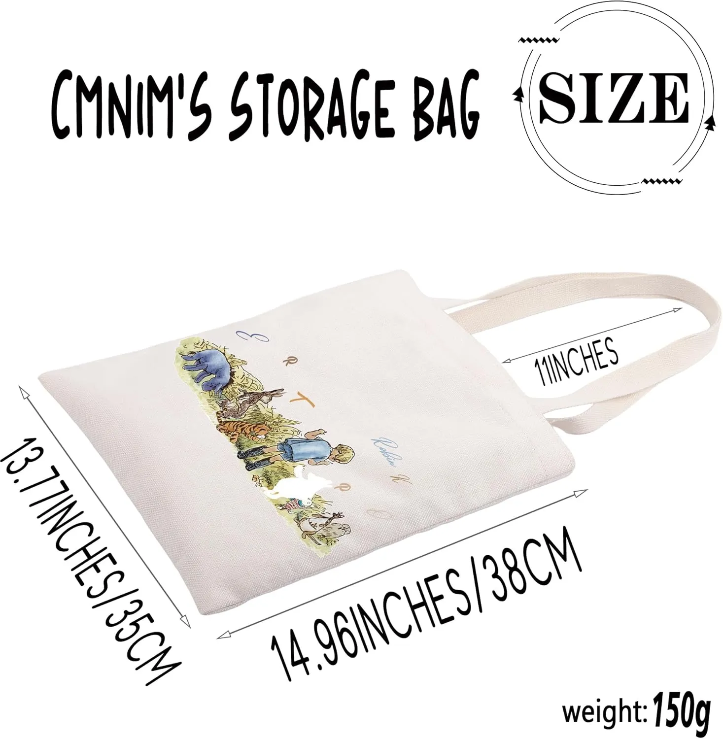 CMNIM Bear Tote Bag HAW Signs Inspired Tote Po-h Pigle- Tige- Rabbit Bear Merch Gift Friendship Shoulder Bag