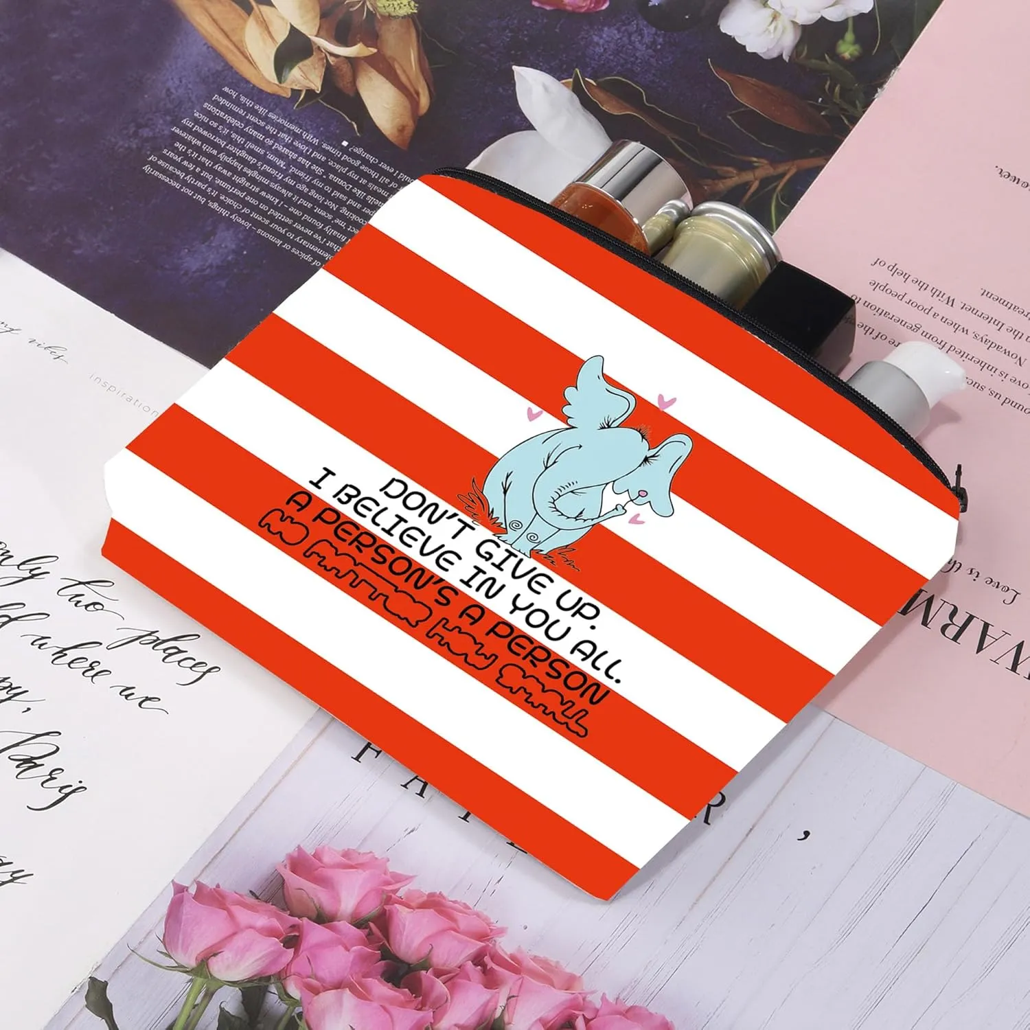 CMNIM Dr Book Gifts Dr Inspired Makeup Bag DR Quote Musical Gift for DR Fans A Person No Small Quotes Bag
