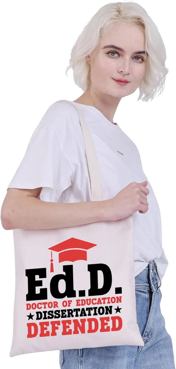 CMNIM EdD Gift Doctor Of Education Dissertation Defended Makeup Bag for Doctorate Graduation Gift for Her