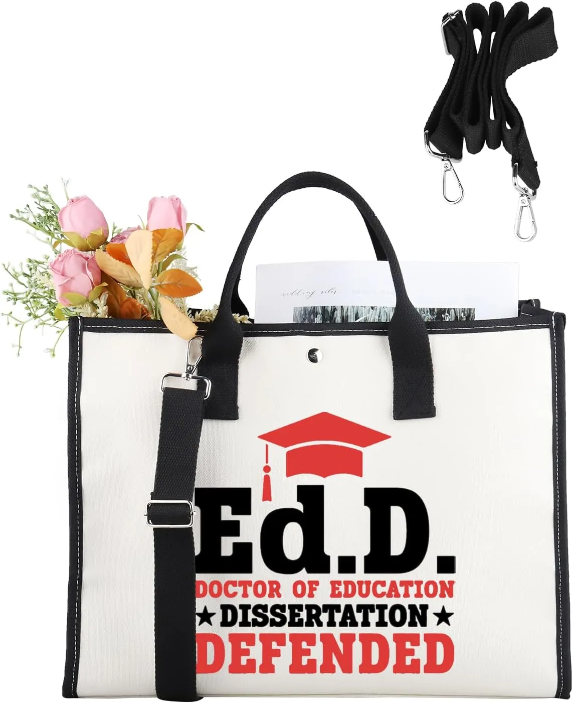 CMNIM EdD Gift Doctor Of Education Dissertation Defended Makeup Bag for Doctorate Graduation Gift for Her
