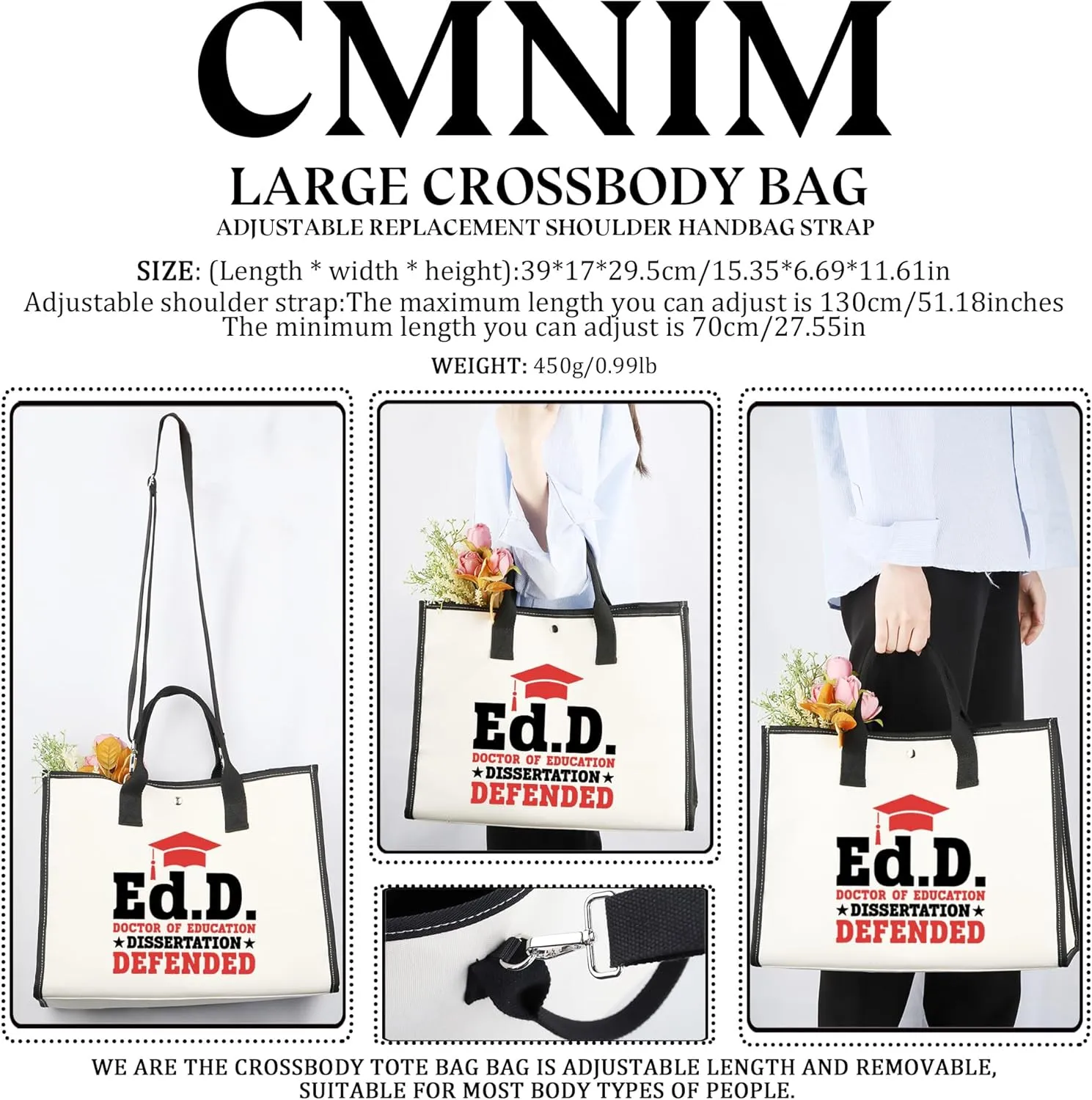 CMNIM EdD Gift Doctor Of Education Dissertation Defended Makeup Bag for Doctorate Graduation Gift for Her