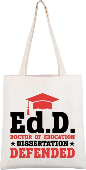 CMNIM EdD Gift Doctor Of Education Dissertation Defended Makeup Bag for Doctorate Graduation Gift for Her